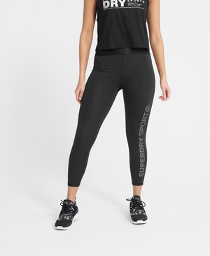 Superdry Training Cross 7/8 Leggings Női Sportruházat Fekete | ITMZA9318